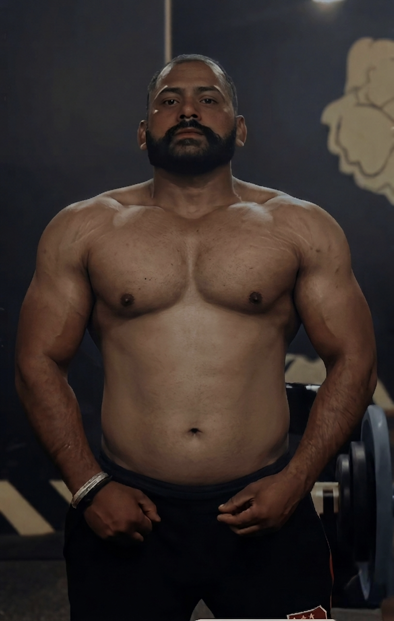 PAHLAWAN JI fitness transformation photo demonstrating athletic physique and coaching expertise